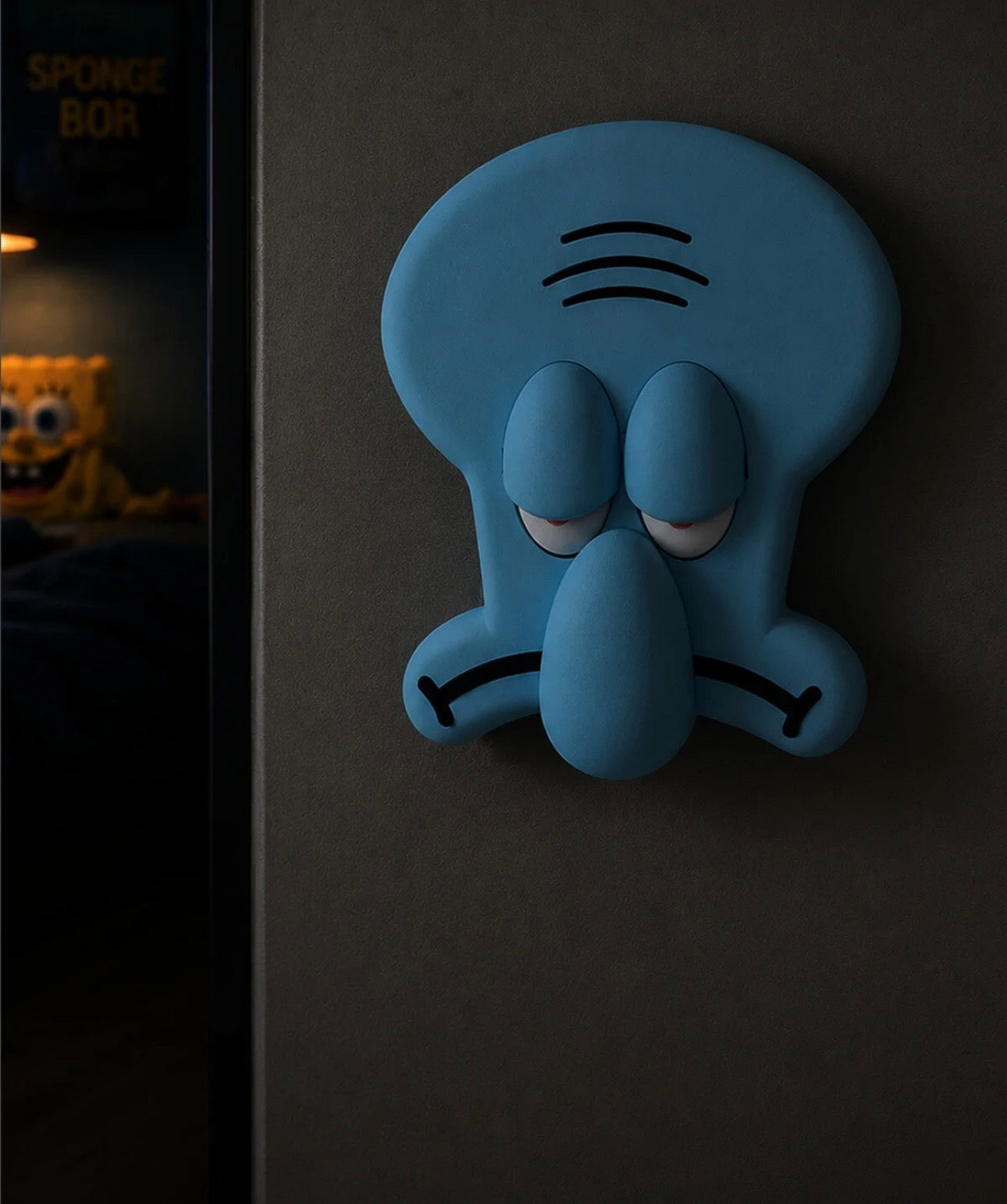 Nivu Sünger Bob Squidward Işık Anahtarı Kapağı | Gözleri Hareketli Işık Açma Kapama Aparatı |