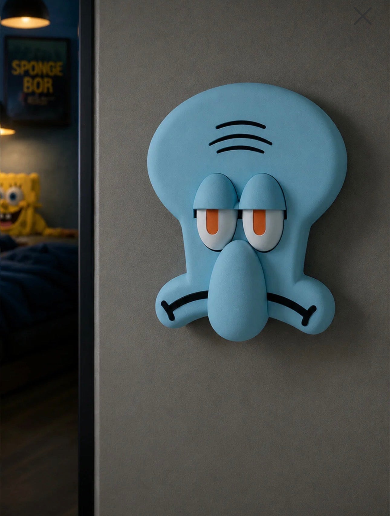 Nivu Sünger Bob Squidward Işık Anahtarı Kapağı | Gözleri Hareketli Işık Açma Kapama Aparatı |